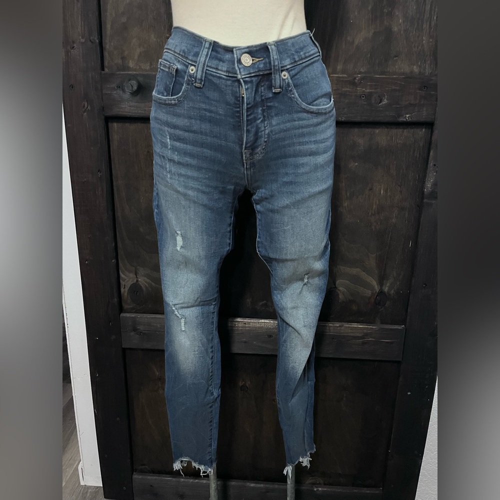 Lucky Brand Blue Slim Jeans with Distressed Details